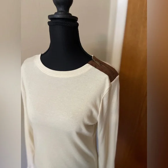 Ralph Lauren Cream Long Sleeve Top - Picture 3 of 7